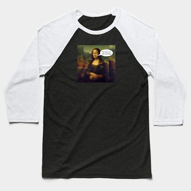 Mona Lisa Speaks Baseball T-Shirt by AnderssenGrafix